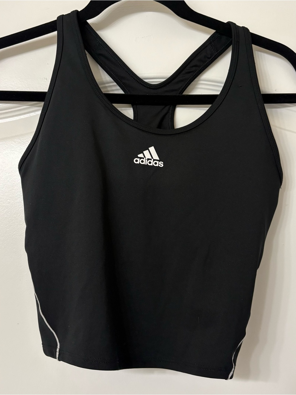 adidas Black Racerback Sports Bra Crop Top